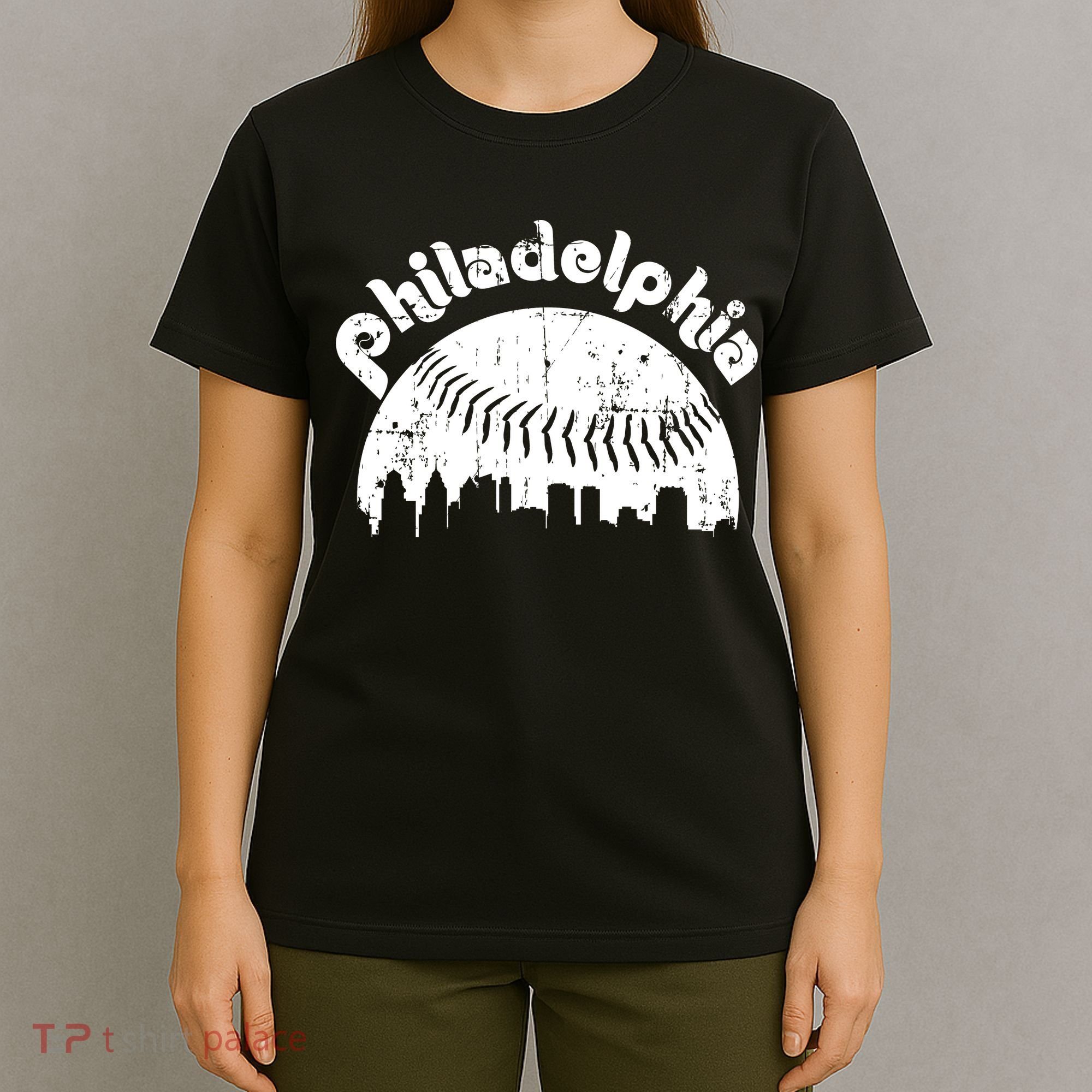 Philadelphia Baseball Retro Philly Skyline Game Day T-Shirt