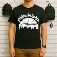 Philadelphia Baseball Retro Philly Skyline Game Day T-Shirt thumb 6