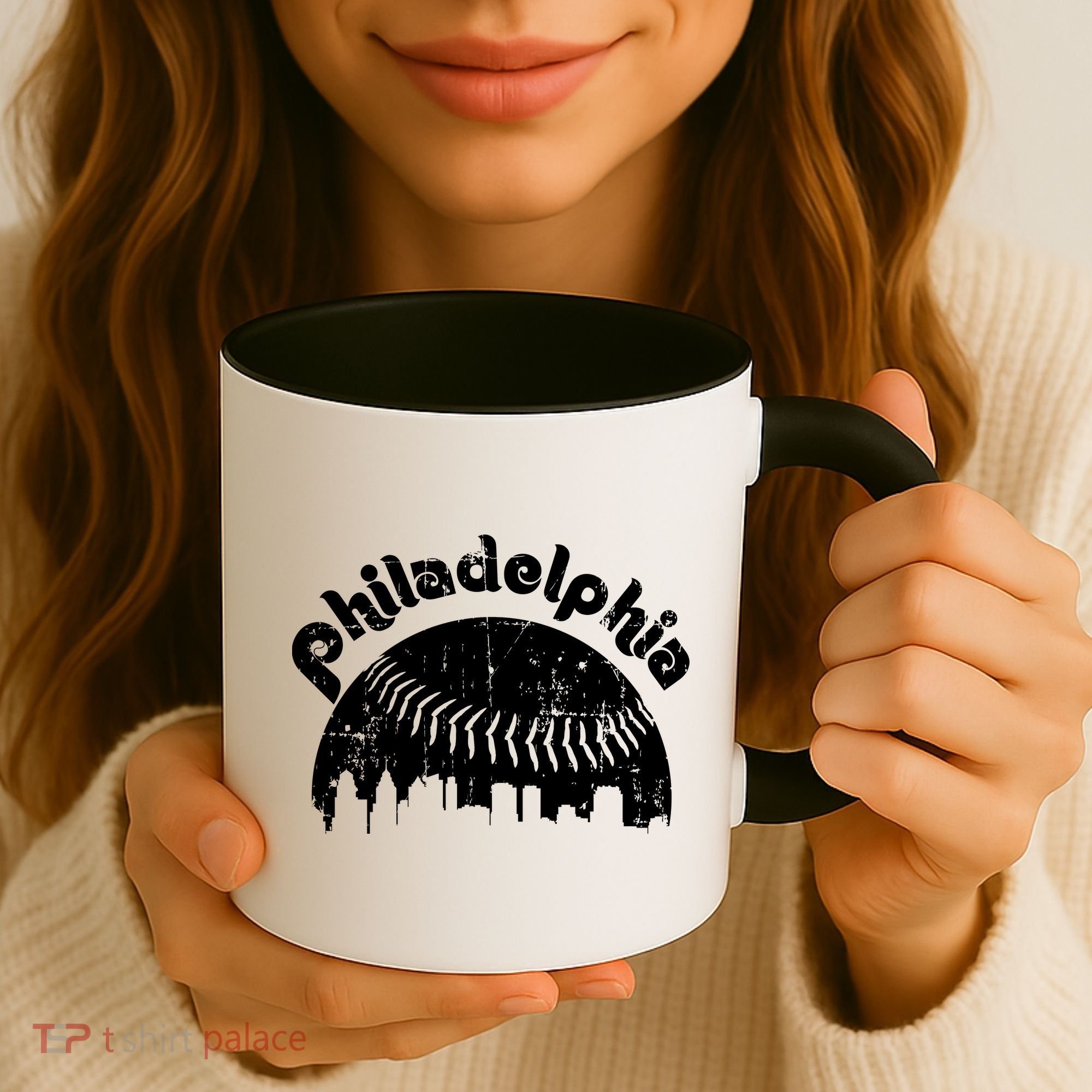 Philadelphia Baseball Retro Philly Skyline Game Day Coffee Mug