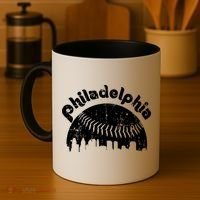 Philadelphia Baseball Retro Philly Skyline Game Day Coffee Mug thumb 4