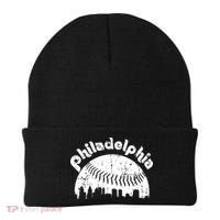 Philadelphia Baseball Retro Philly Skyline Game Day Beanie thumb 0