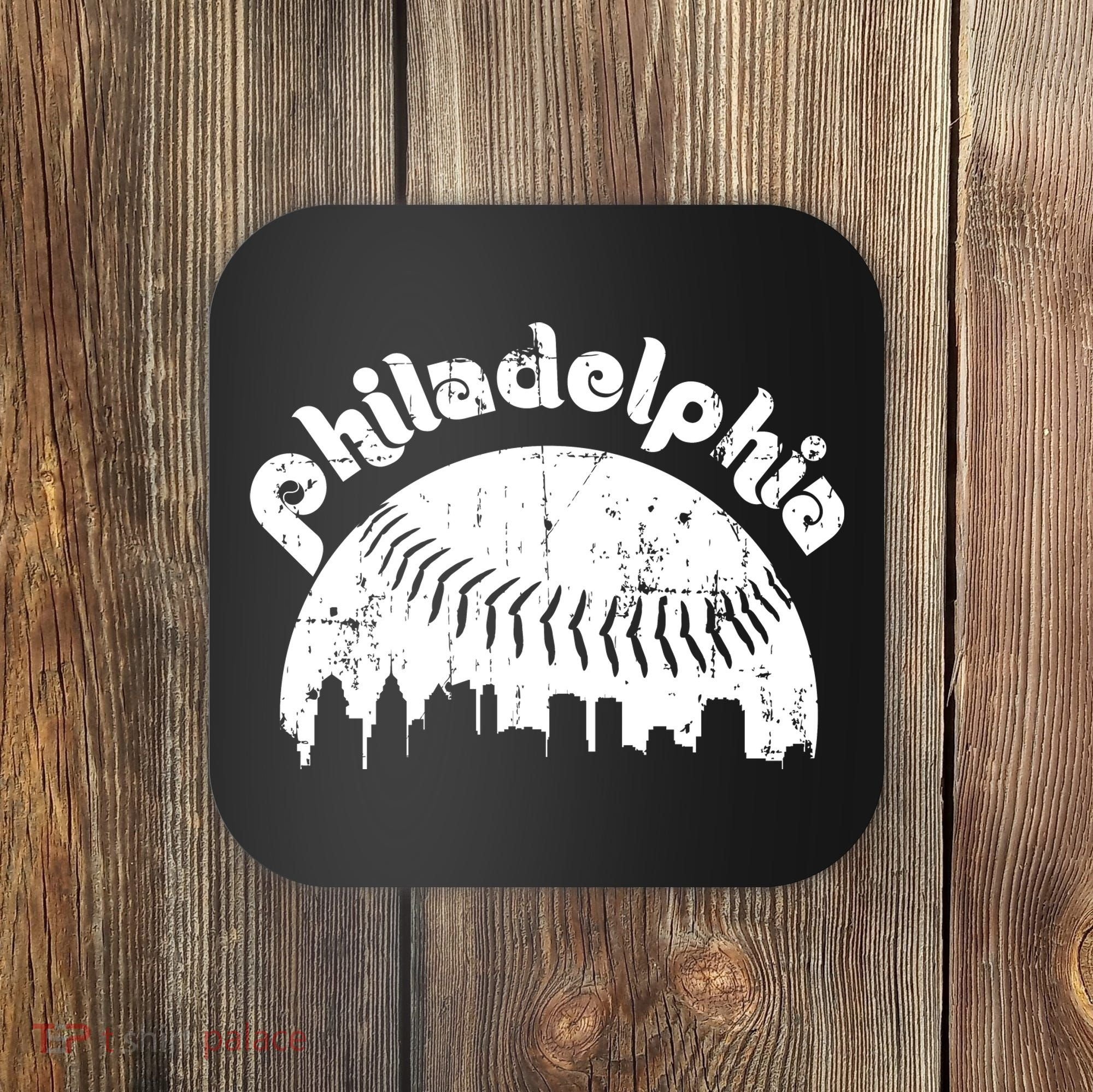 Philadelphia Baseball Retro Philly Skyline Game Day Coaster