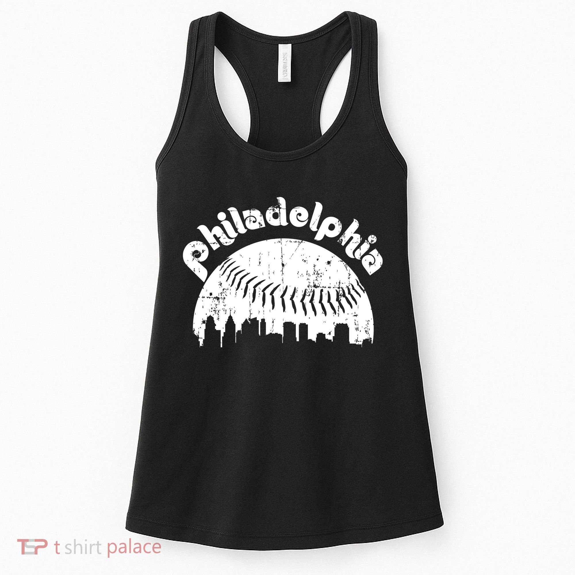 Philadelphia Baseball Retro Philly Skyline Game Day Women's Tank Top