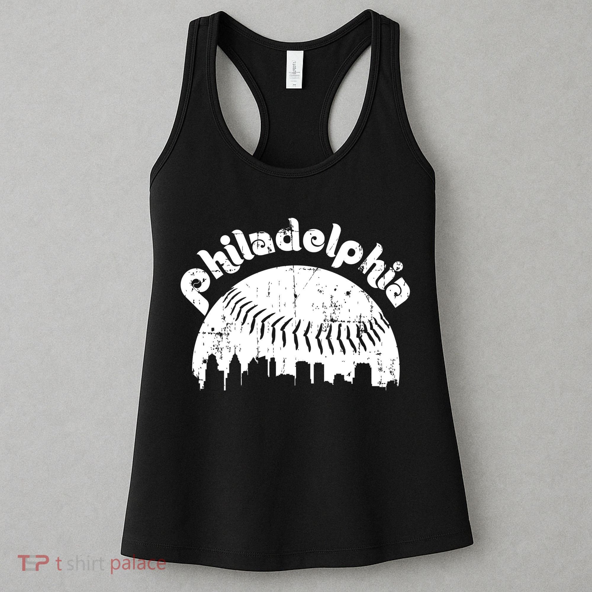 Philadelphia Baseball Retro Philly Skyline Game Day Women's Tank Top
