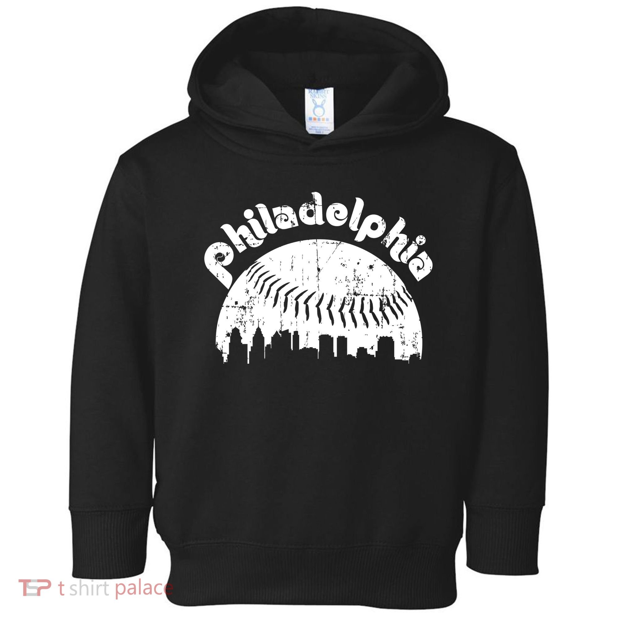 Philadelphia Baseball Retro Philly Skyline Game Day Toddler Hoodie