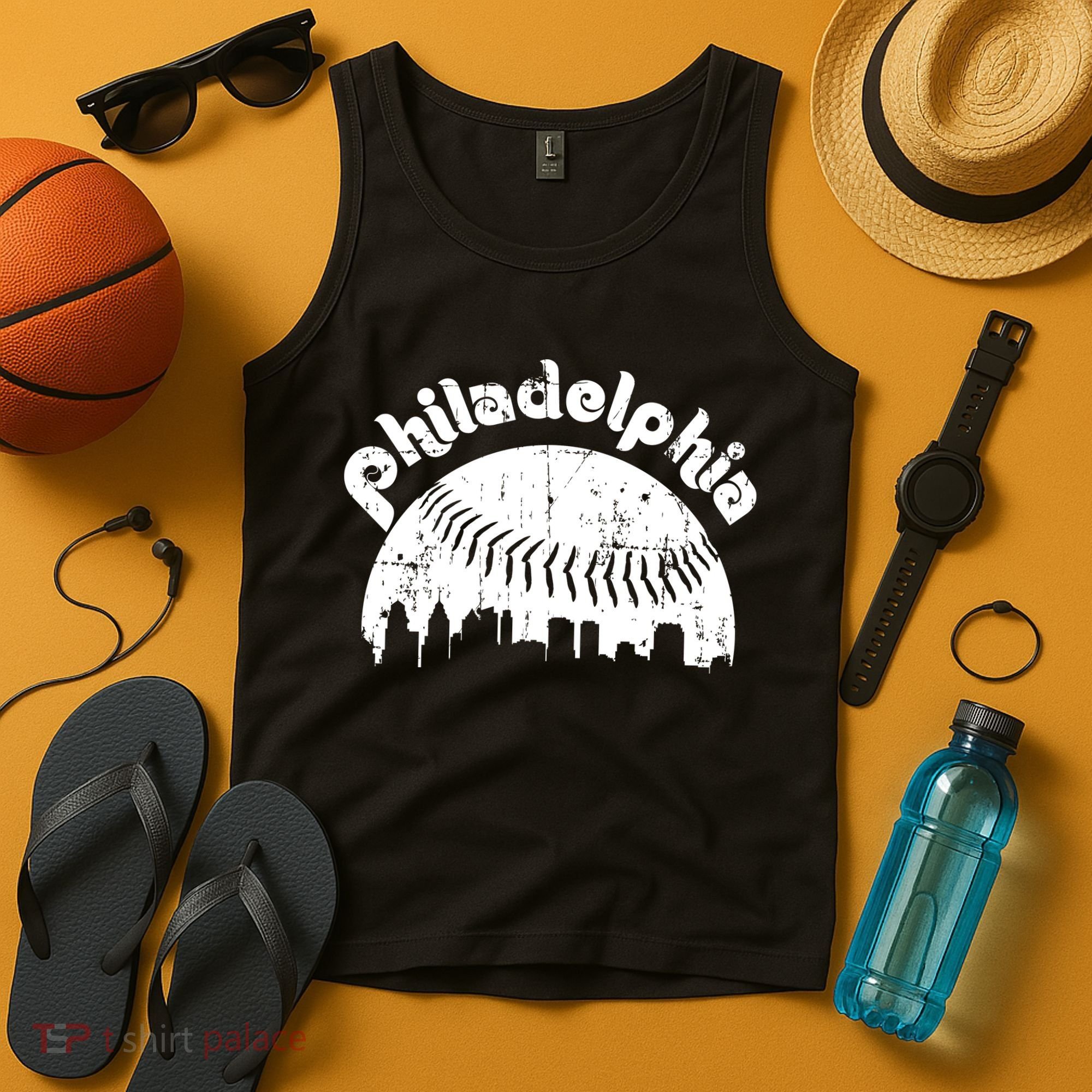Philadelphia Baseball Retro Philly Skyline Game Day Tank Top