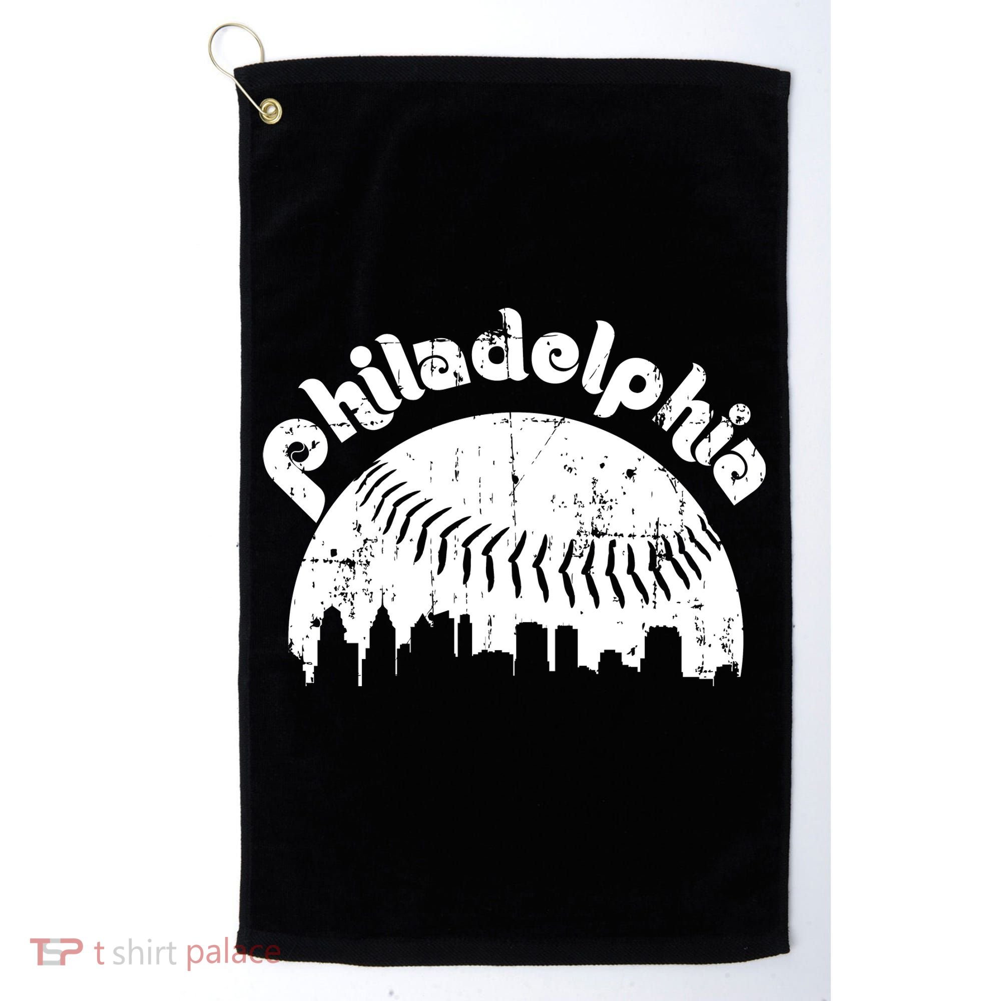 Philadelphia Baseball Retro Philly Skyline Game Day Golf Towel