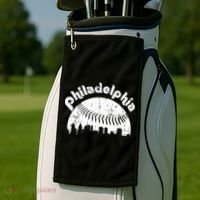 Philadelphia Baseball Retro Philly Skyline Game Day Golf Towel thumb 2
