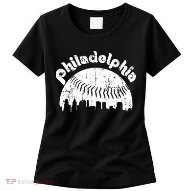 Philadelphia Baseball Retro Philly Skyline Game Day Women's T-Shirt
