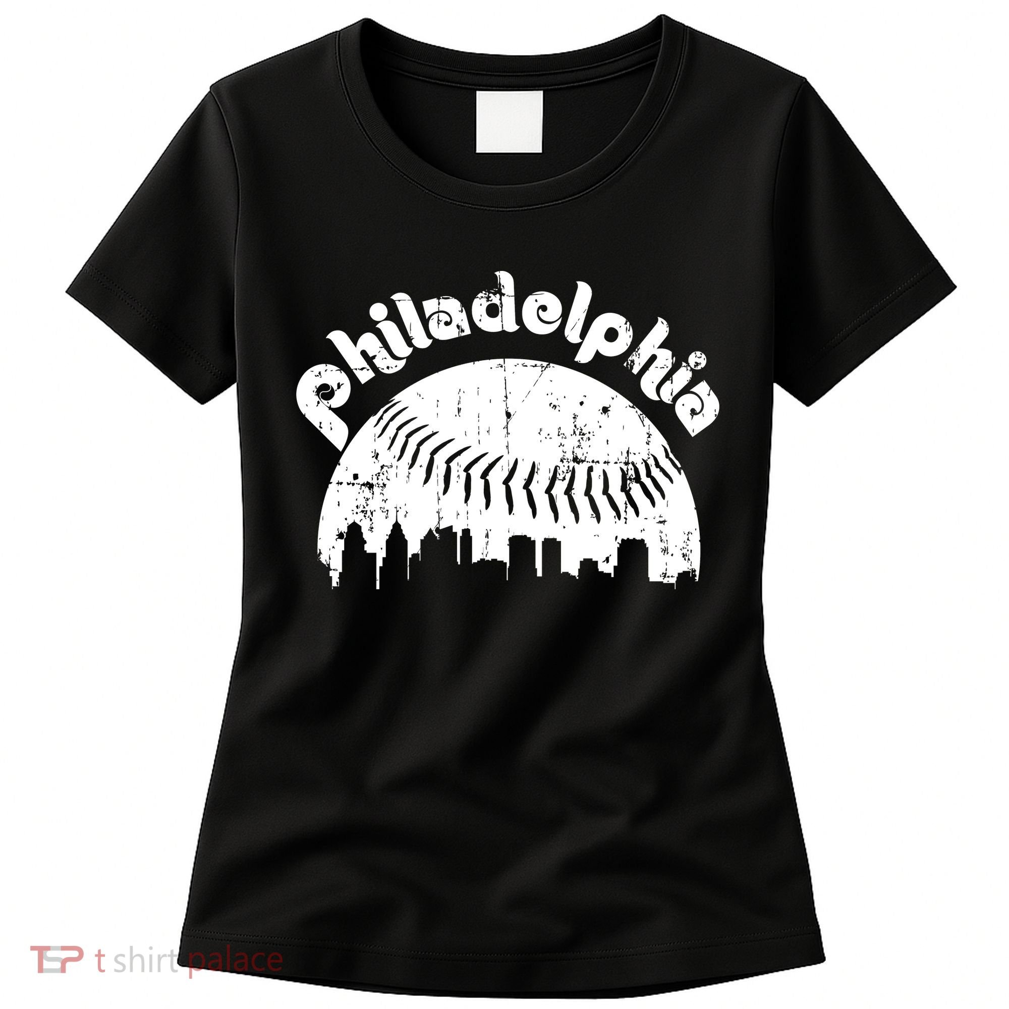 Philadelphia Baseball Retro Philly Skyline Game Day Women's T-Shirt