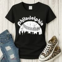 Philadelphia Baseball Retro Philly Skyline Game Day Women's T-Shirt thumb 3
