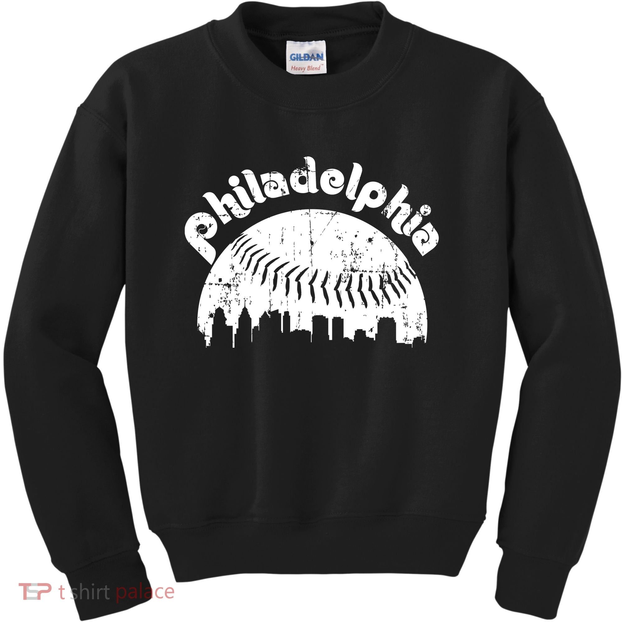 Philadelphia Baseball Retro Philly Skyline Game Day Kids Sweatshirt