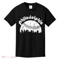 Philadelphia Baseball Retro Philly Skyline Game Day Kids T-Shirt thumb 0