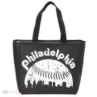 Philadelphia Baseball Retro Philly Skyline Game Day Tote Bag thumb 0