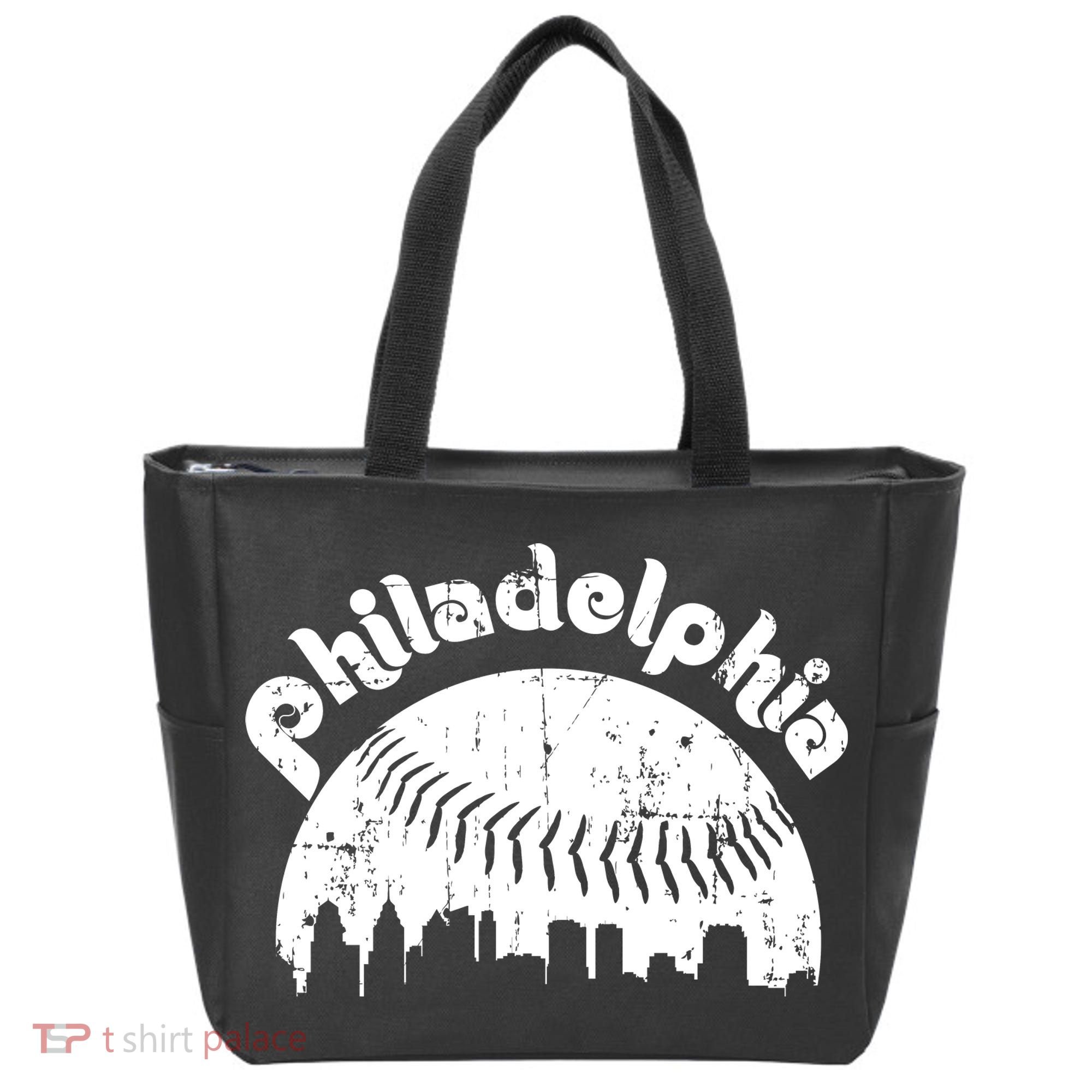 Philadelphia Baseball Retro Philly Skyline Game Day Tote Bag