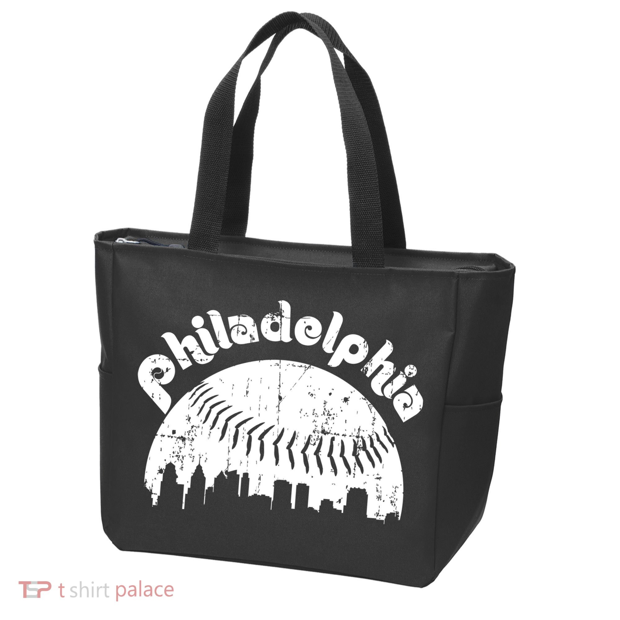 Philadelphia Baseball Retro Philly Skyline Game Day Tote Bag
