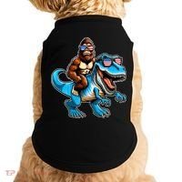 Patriotic Bigfoot Riding T Rex Doggie Tank thumb 0