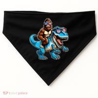 Patriotic Bigfoot Riding T Rex USA-Made Doggie Bandana thumb 0