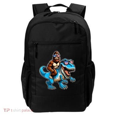 Patriotic Bigfoot Riding T Rex Backpack