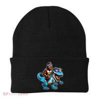 Patriotic Bigfoot Riding T Rex Beanie thumb 0