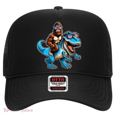 Patriotic Bigfoot Riding T Rex Hat