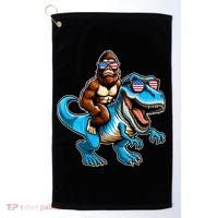 Patriotic Bigfoot Riding T Rex Golf Towel thumb 0