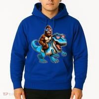 Patriotic Bigfoot Riding T Rex Hoodie thumb 2