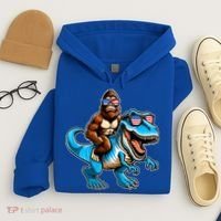 Patriotic Bigfoot Riding T Rex Hoodie thumb 4