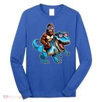 Patriotic Bigfoot Riding T Rex Long Sleeve Shirt thumb 0