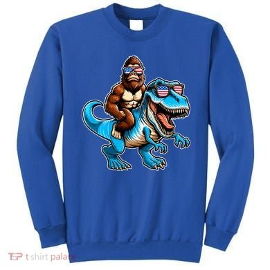 Patriotic Bigfoot Riding T Rex Sweatshirt