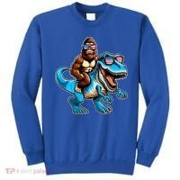 Patriotic Bigfoot Riding T Rex Sweatshirt thumb 0