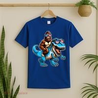 Patriotic Bigfoot Riding T Rex T-Shirt thumb 2