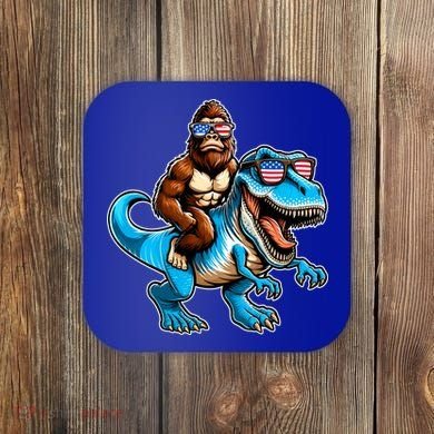 Patriotic Bigfoot Riding T Rex Coaster