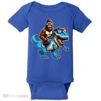 Patriotic Bigfoot Riding T Rex Baby Bodysuit thumb 0