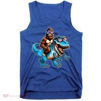 Patriotic Bigfoot Riding T Rex Tank Top thumb 0