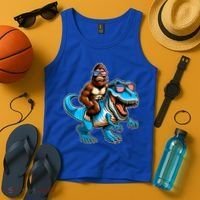 Patriotic Bigfoot Riding T Rex Tank Top thumb 4