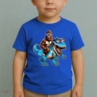 Patriotic Bigfoot Riding T Rex Toddler T-Shirt thumb 2