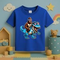 Patriotic Bigfoot Riding T Rex Toddler T-Shirt thumb 3