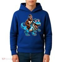 Patriotic Bigfoot Riding T Rex Kids Hoodie thumb 4