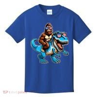 Patriotic Bigfoot Riding T Rex Kids T-Shirt thumb 0