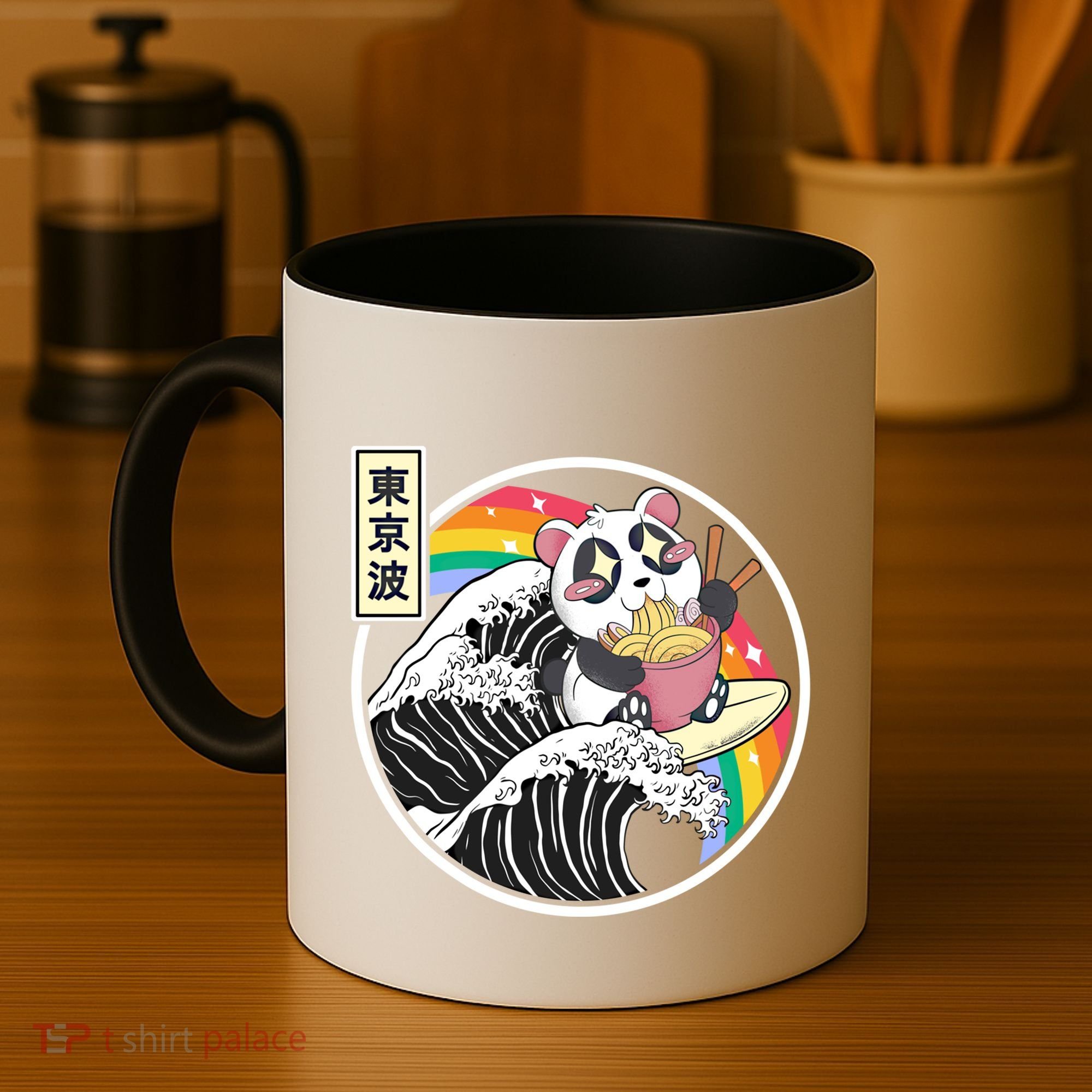 Panda Bear Ra Noodles Japanese Wave Anime Rainbow Kawaii Great Gift Coffee Mug