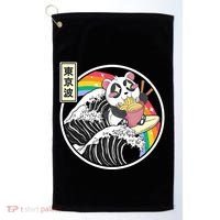 Panda Bear Ra Noodles Japanese Wave Anime Rainbow Kawaii Great Gift Golf Towel thumb 0