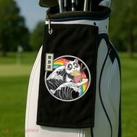 Panda Bear Ra Noodles Japanese Wave Anime Rainbow Kawaii Great Gift Golf Towel thumb 2