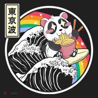 Panda Bear Ra Noodles Japanese Wave Anime Rainbow Kawaii Great Gift Golf Towel thumb 3
