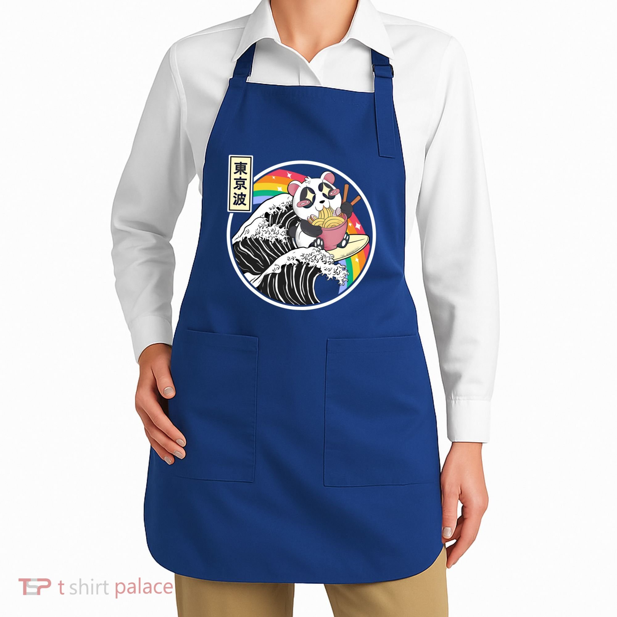 Panda Bear Ra Noodles Japanese Wave Anime Rainbow Kawaii Great Gift Apron
