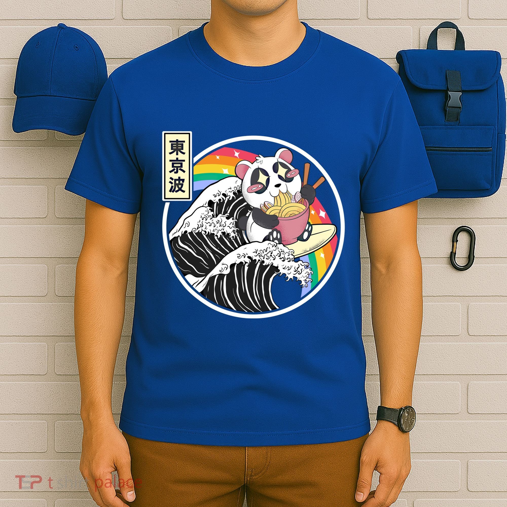 Panda Bear Ra Noodles Japanese Wave Anime Rainbow Kawaii Great Gift T-Shirt