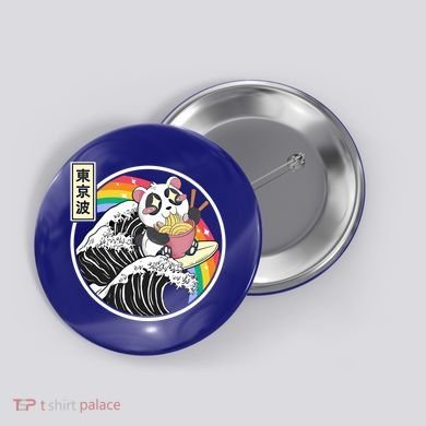 Panda Bear Ra Noodles Japanese Wave Anime Rainbow Kawaii Great Gift Button