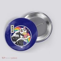 Panda Bear Ra Noodles Japanese Wave Anime Rainbow Kawaii Great Gift Button thumb 0