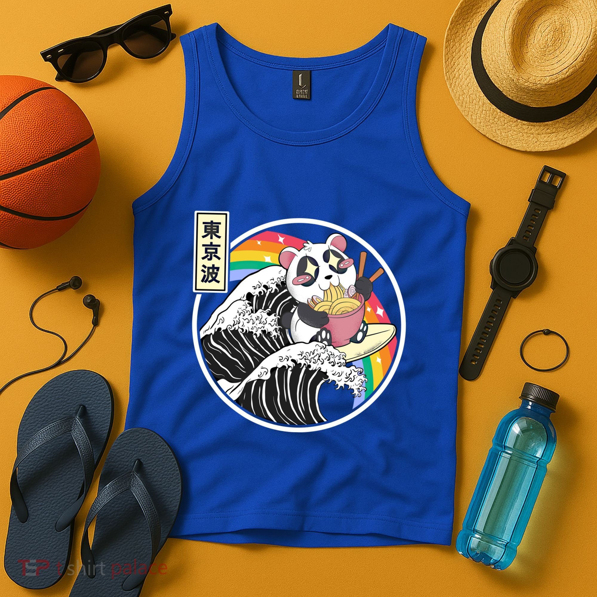 Panda Bear Ra Noodles Japanese Wave Anime Rainbow Kawaii Great Gift Tank Top