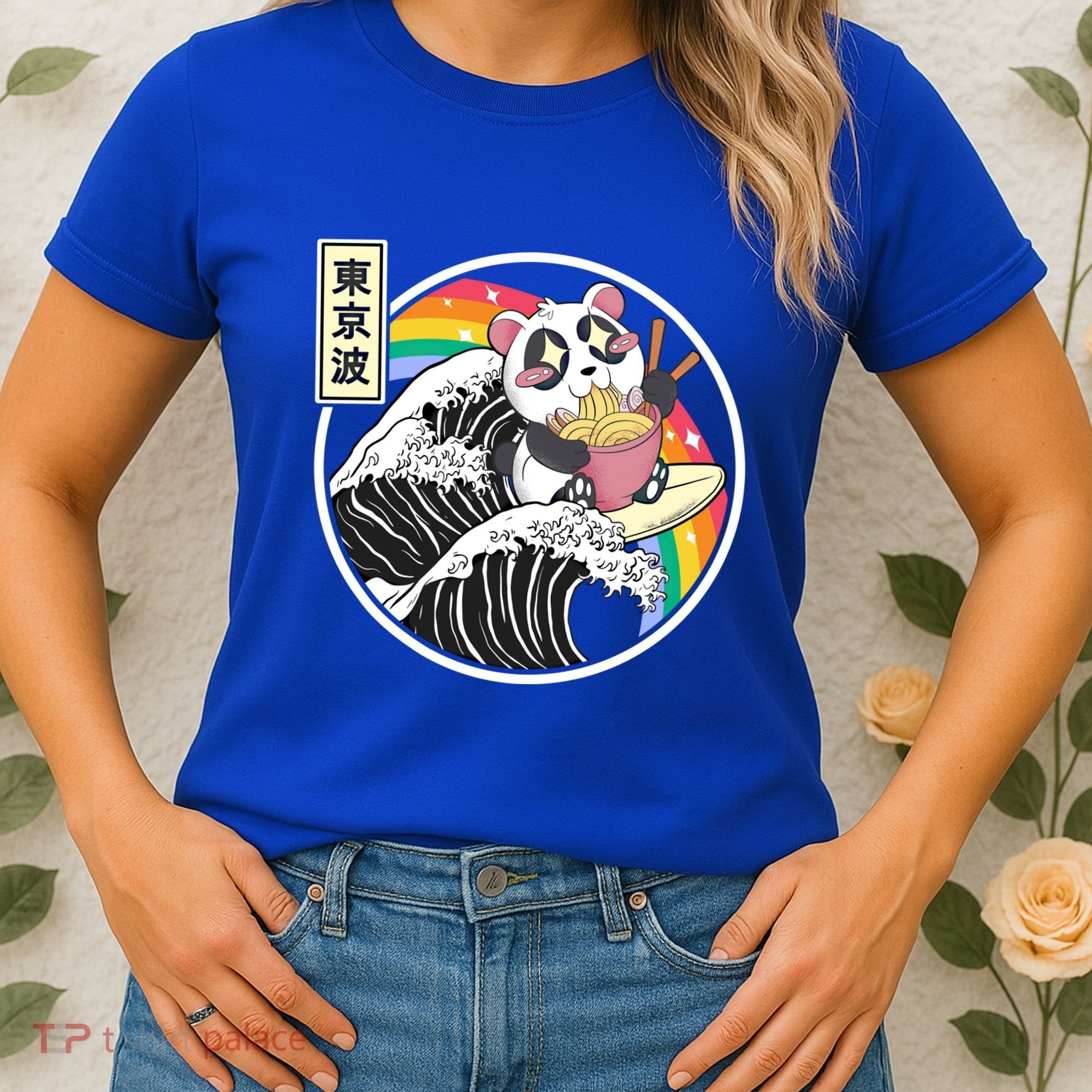 Panda Bear Ra Noodles Japanese Wave Anime Rainbow Kawaii Great Gift Women's T-Shirt
